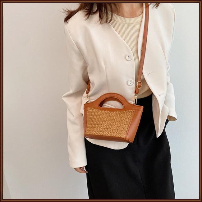 Túi Đeo Chéo Dệt Tay Phong Cách Bohemian Ngọt Ngào Cho Nữ