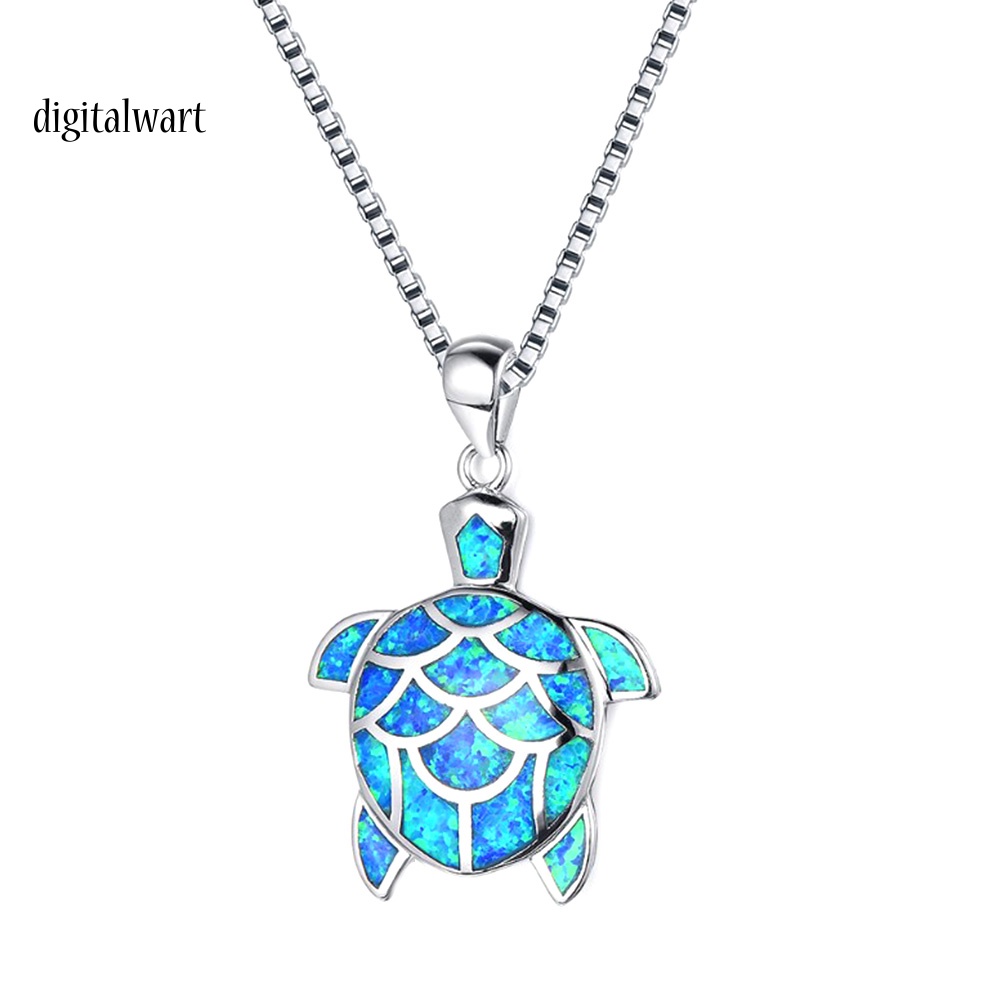 Kỹ Thuật Số| Vòng cổ HợP Kim HìNh RùA ĐíNh NgọC MắT MèO Giả ThờI Trang