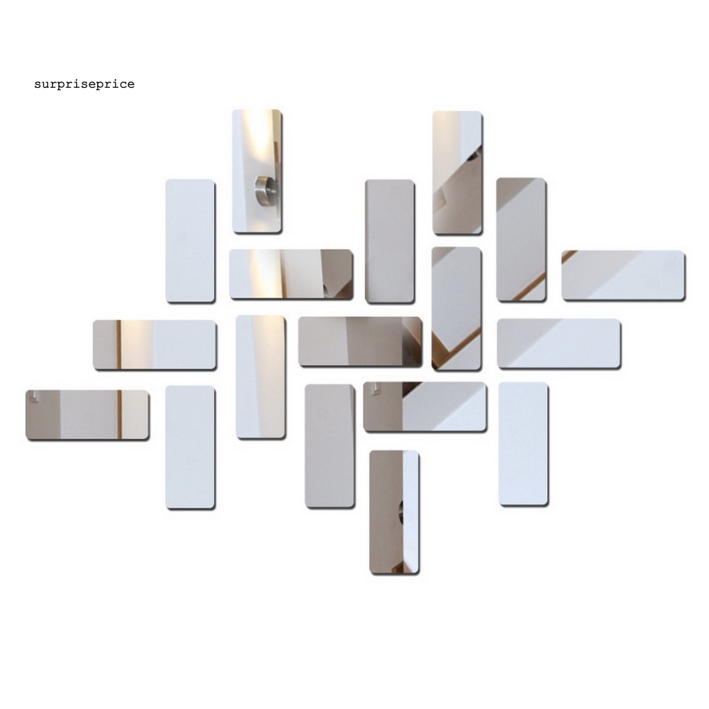 1 Bộ Nhãn Dán Tường Bằng Acrylic Mặt Gương Phản Quang Tự Dính Tháo Rời Được Trang Trí Nhà Cửa