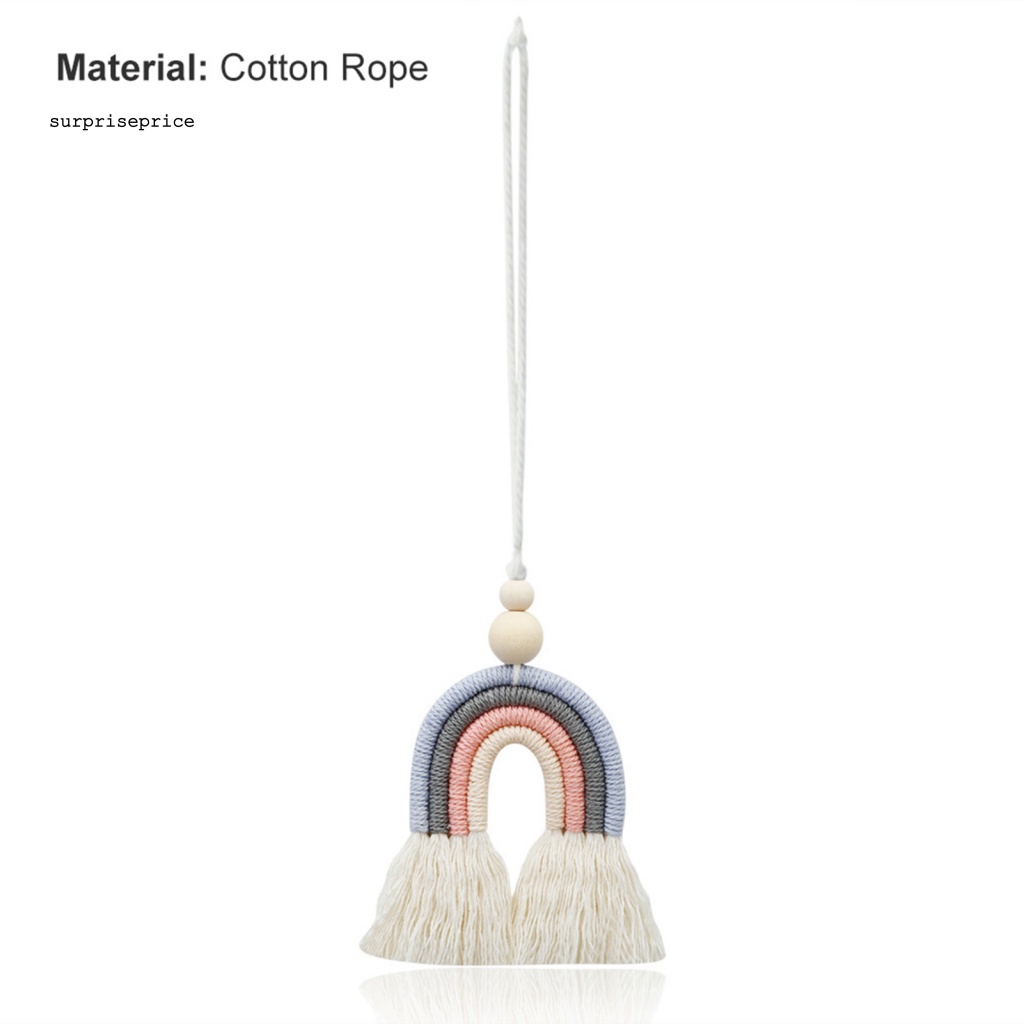 Phụ Kiện Treo Tường Trang Trí Phòng Ngủ Hình Cầu Vồng Bằng Dây Cotton Bện Độc Đáo