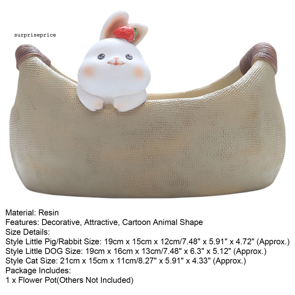Chậu Hoa Resin Hình Chú Heo Nhỏ Dễ Thương Dùng Trang Trí Nhà Cửa / Tiểu Cảnh