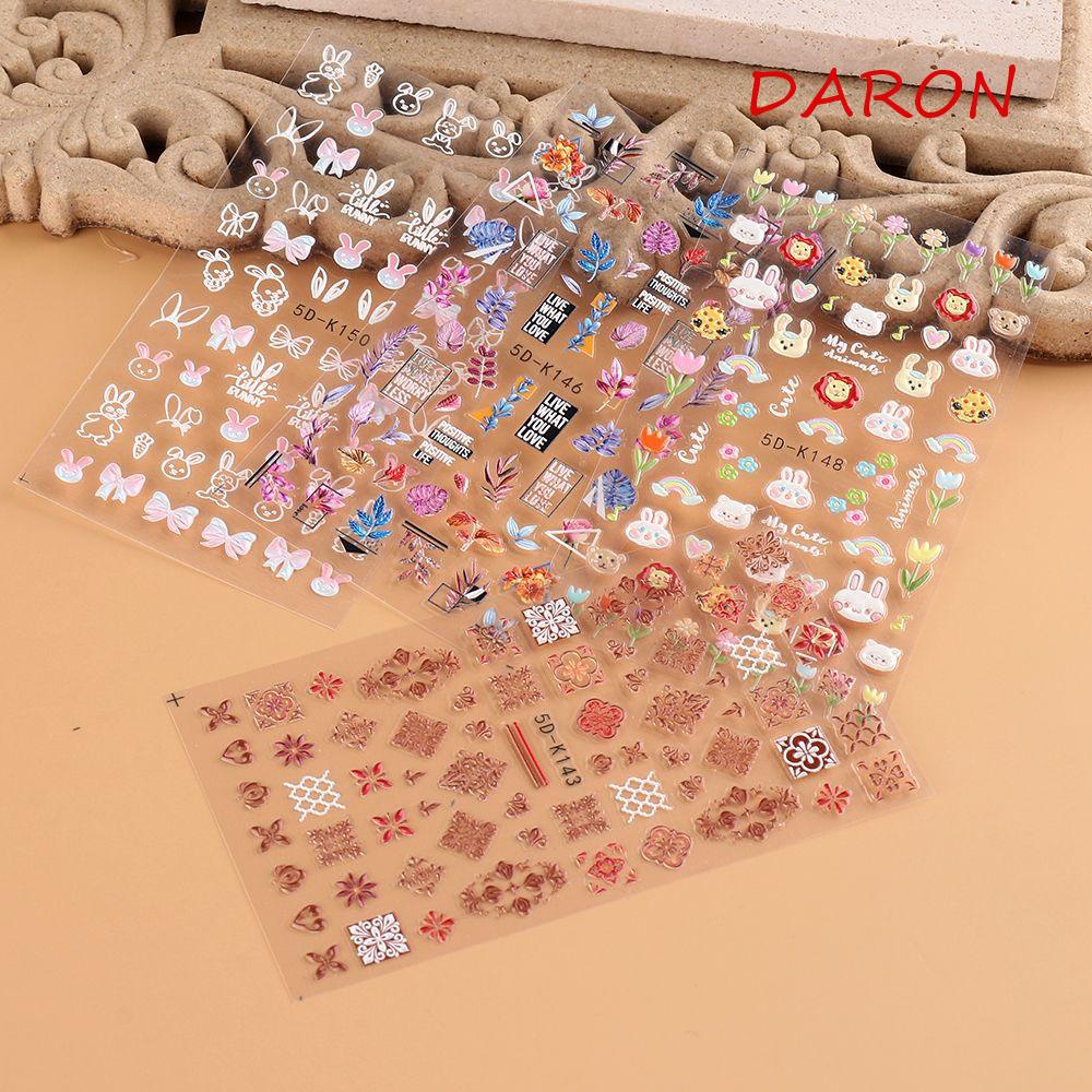 Miếng Dán Trang Trí Móng Tay 5D Hình Kỳ Lân / Thỏ Phong Cách Retro