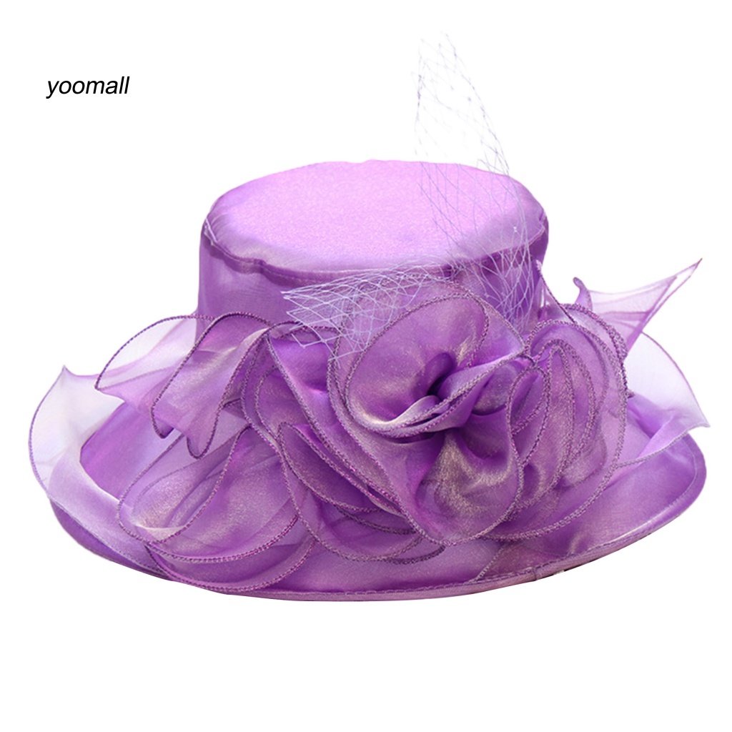 Yo / Mũ Rộng Vành Che Nắng Bán Trong Suốt Họa Tiết Hoa Bốn Cánh Thời Trang Mùa Hè Cho Nữ