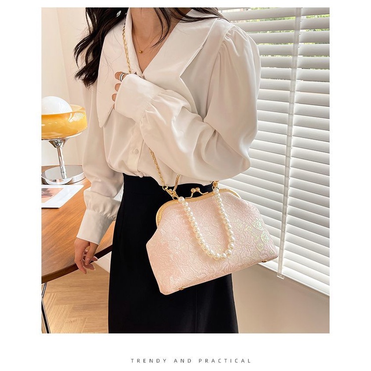 Túi Xách Nữ Đính Ngọc Trai Thời Trang Hàn