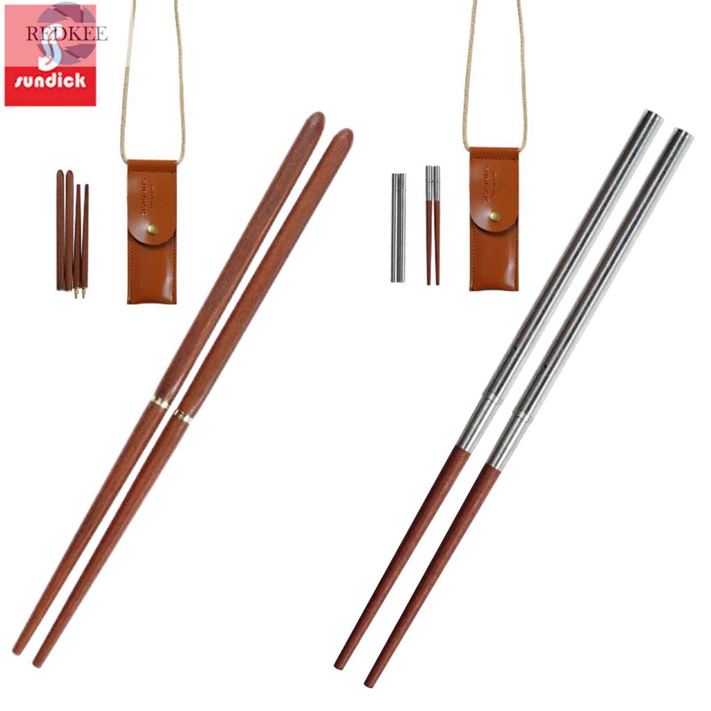 Đũa Gấp Bằng Thép Không Gỉ Với Túi Đựng