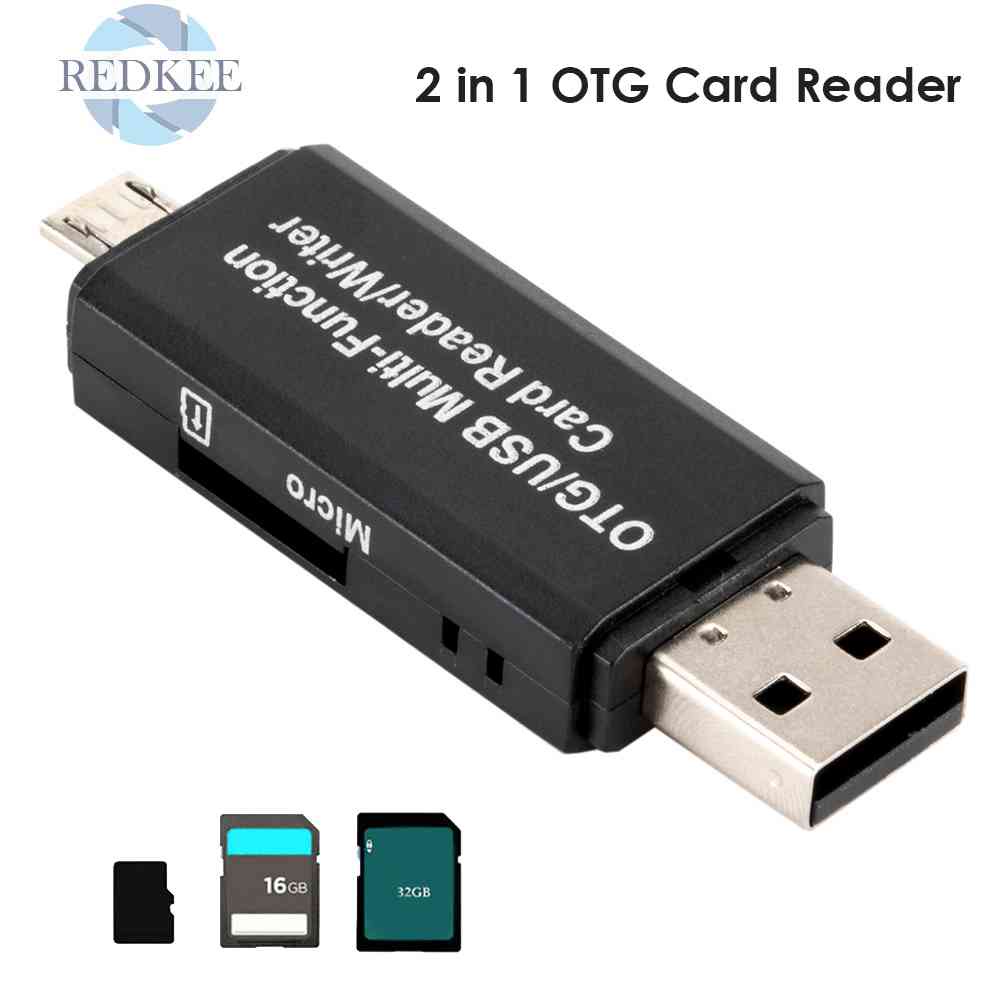Đầu Đọc Thẻ Nhớ OTG USB 2.0 Micro USB SD TF 2 Trong 1