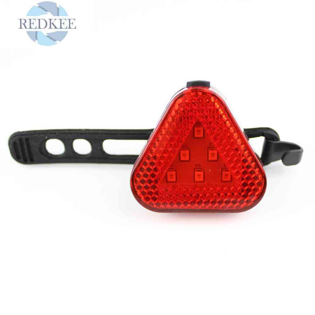 Đèn Hậu Xe Đạp 6 Bóng LED Hình Tam Giác 10LM 3 Chế Độ Chống Nước