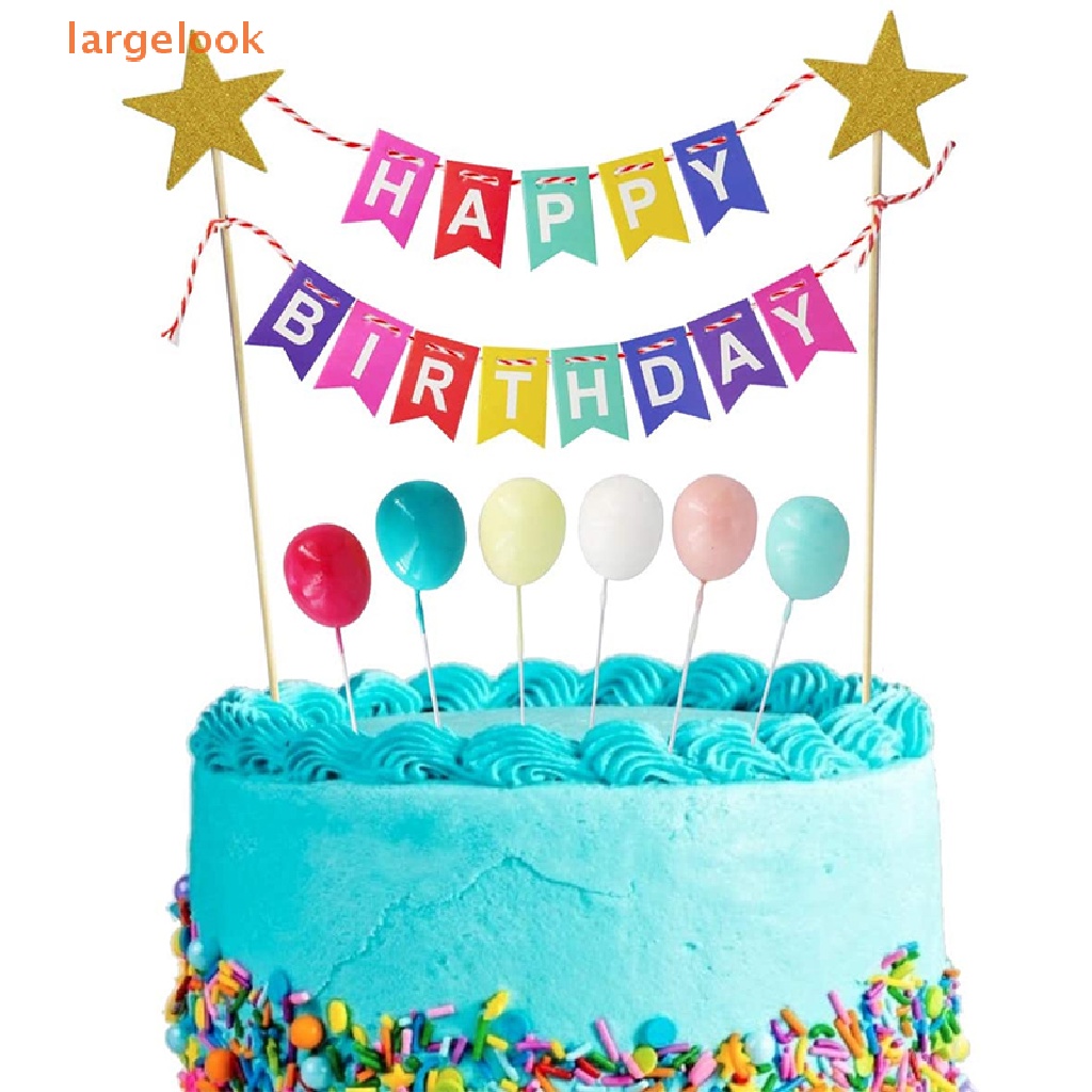 [Biglook] Bộ 5 Topper Cắm Bánh Kem Sinh Nhật Nhiều Màu Sắc Ra