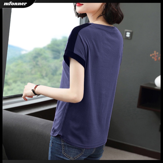 Áo Thun Tay Ngắn Cổ Tròn Dáng Rộng In Hình Bướm Thời Trang Mùa Hè Cho Nữ