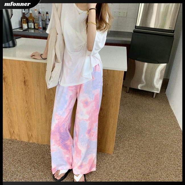 Quần Lửng Ống Rộng Nhuộm Màu Thời Trang Cho Nữ