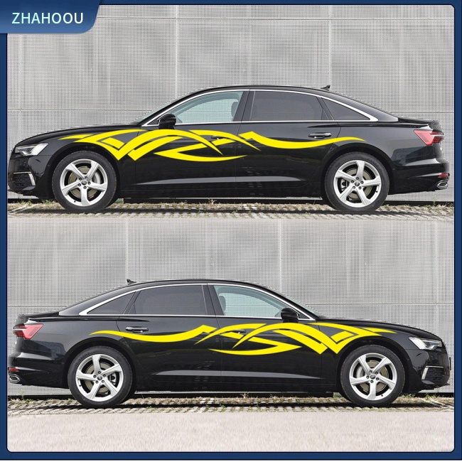 ☃Nhà Cửa☃ 1 Cặp Nhãn Dán Trang Trí Thân Xe Hơi Họa Tiết Ngọn Lửa Sáng Tạo D-731