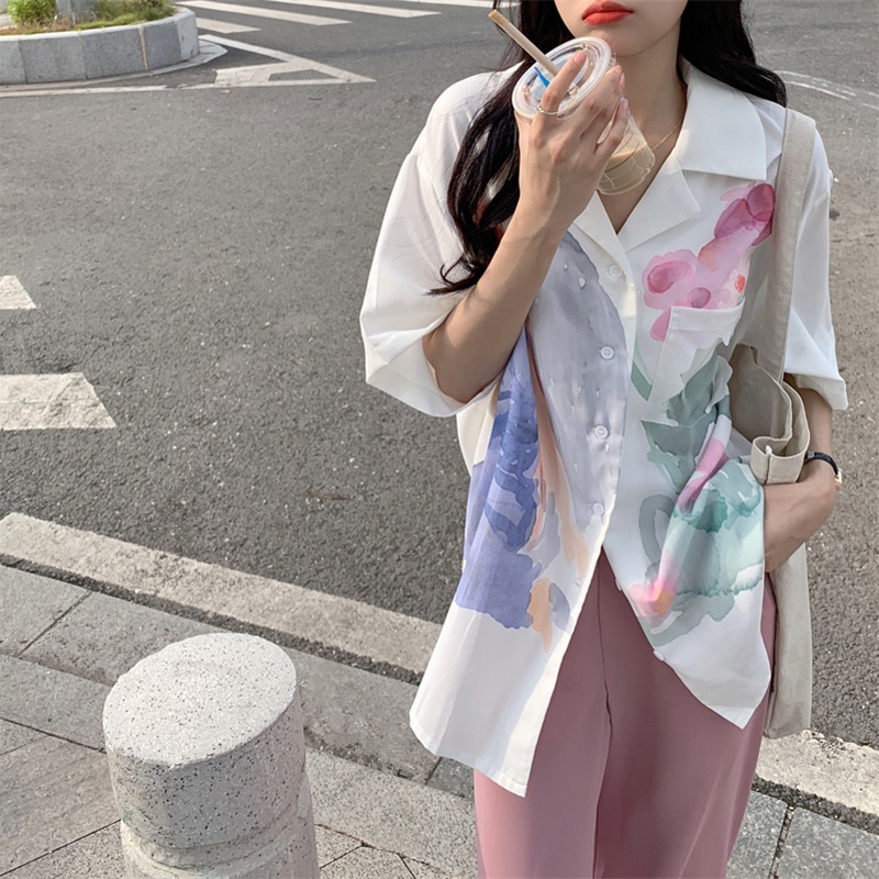 NZN Áo Sơ Mi Ngắn Tay In Họa Tiết Thời Trang Mùa Hè Mới Cho Nữ