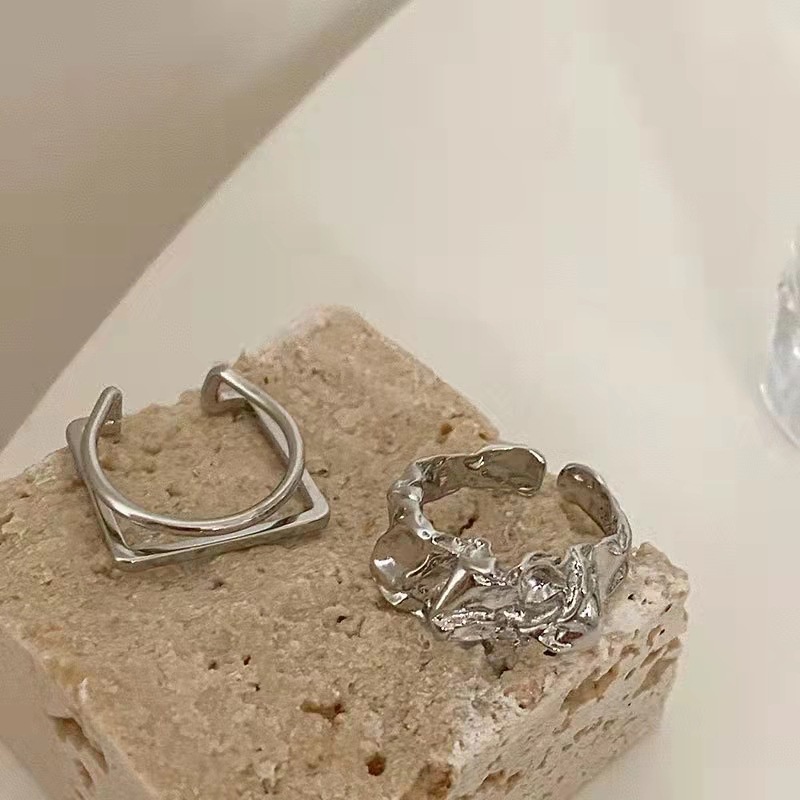 Nhẫn Đôi Thiết Kế Độc Đáo Phong Cách Hip hop Thời Trang Cho Nữ