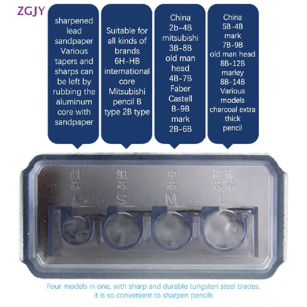 Đồ Chuốt Bút Chì 4 Lỗ Và Tua Vít ZGJY 4 Lưỡi Dành Cho Vẽ Phác Thảo Mới