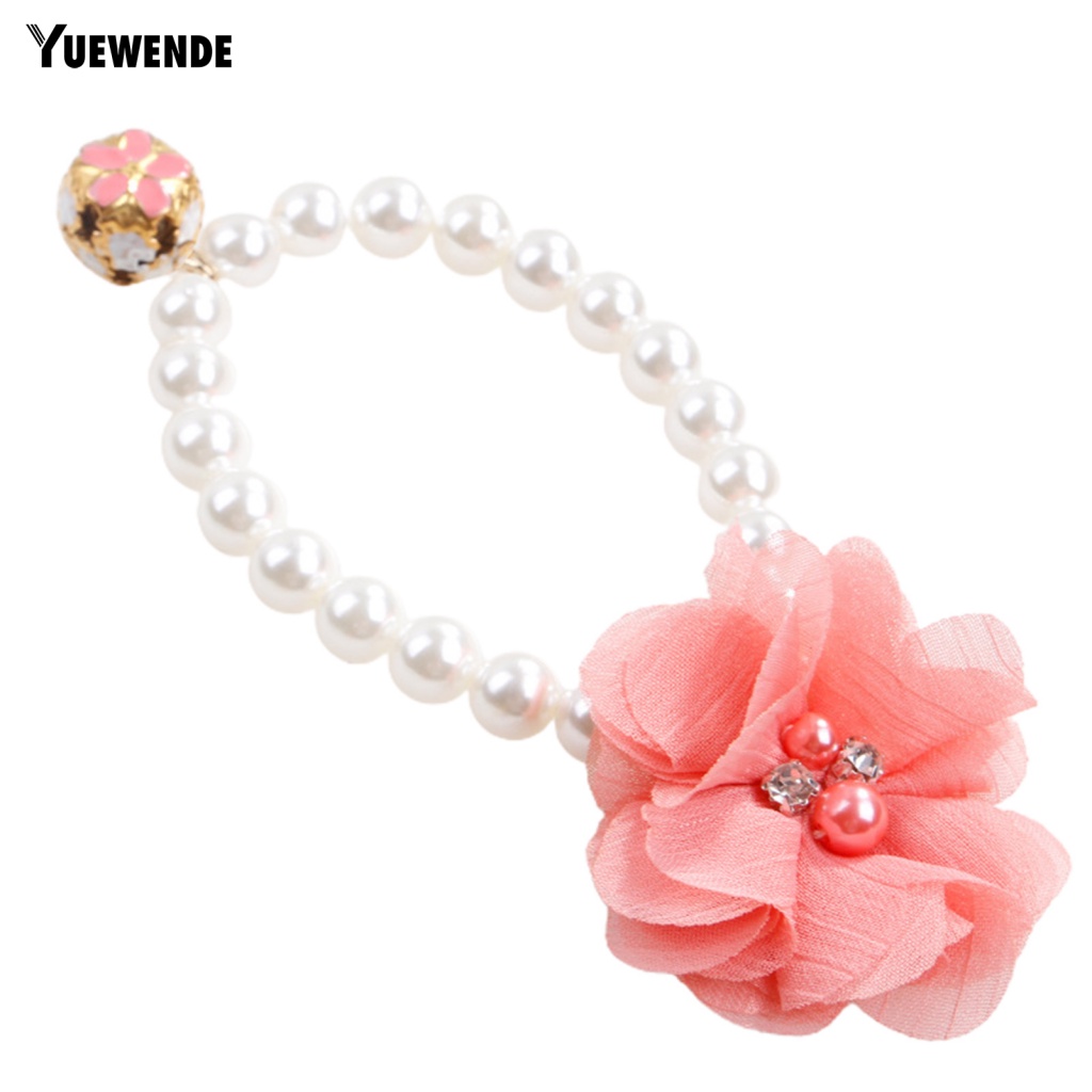 Ye.b Vòng Cổ Da Co Giãn Đính Ngọc Trai Giả Cho Chó Cưng Lễ Hội