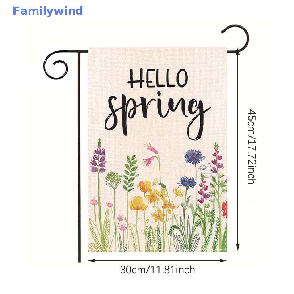 Cờ Hai Mặt 12x18 Inch Họa Tiết Hoa Dùng Trang Trí Sân Vườn