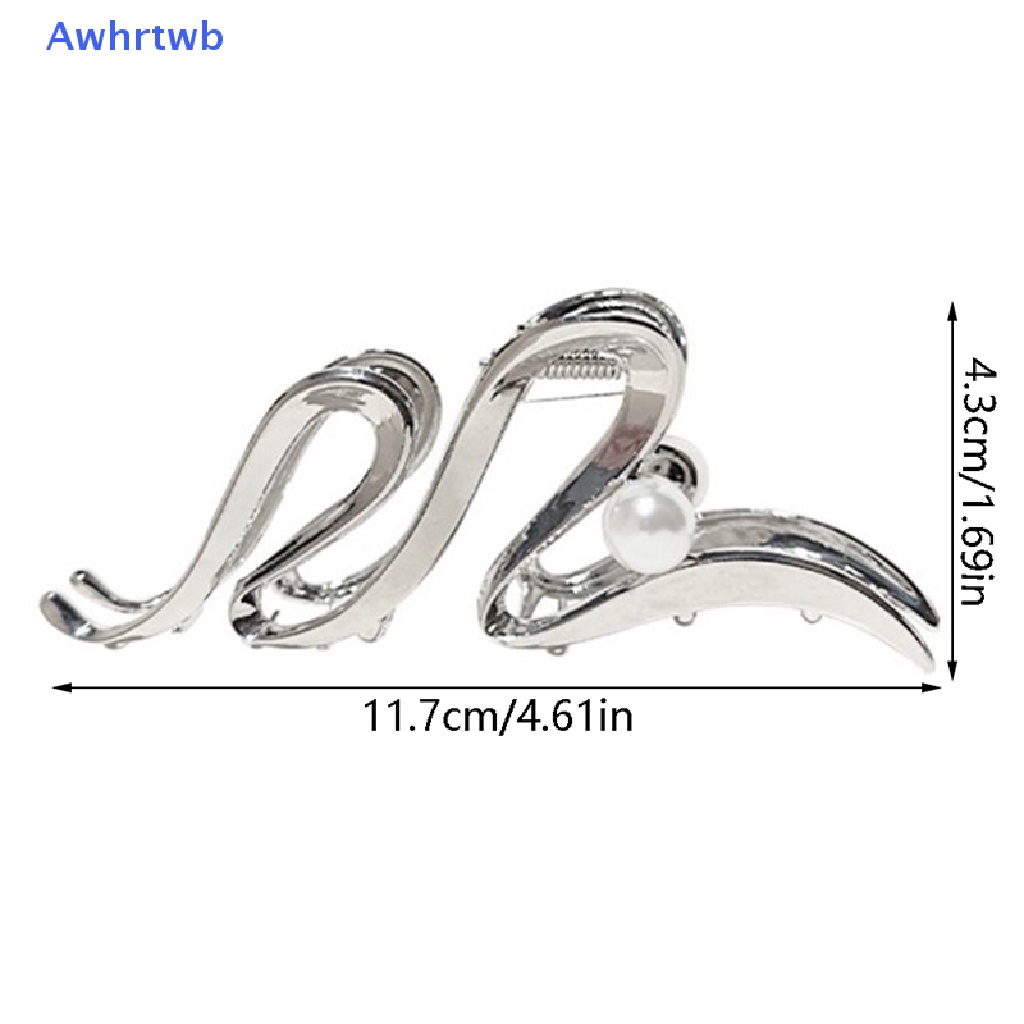 Kẹp Tóc Càng Cua Đính Ngọc Trai Giả Bằng Hợp Kim 11.5cm Thời Trang Cho Nữ Mới