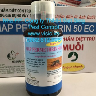 Chế phẩm diệt Muỗi Permethrin 50EC chai 1lít liên doanh VN