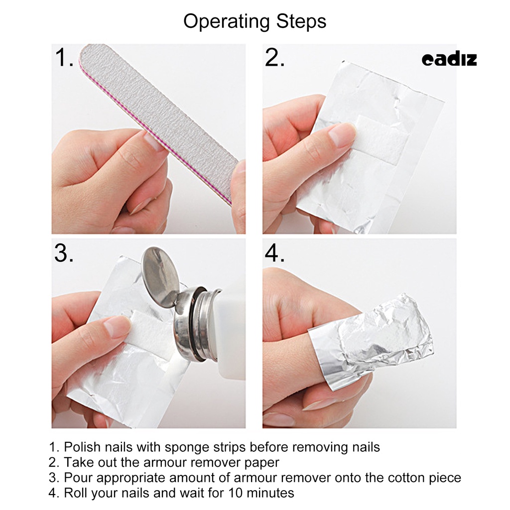 Bộ 100 Giấy Thiếc Tẩy Sơn Móng Tay Không Chứa Chất Độc Hại Tiết Kiệm Sức Lao Động Tiện Dụng