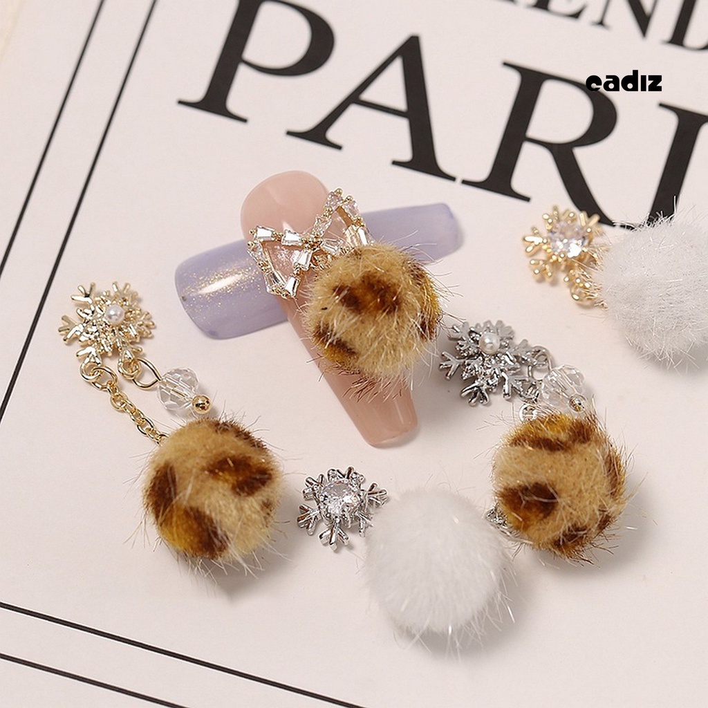 Bộ Phụ Kiện Trang Trí Móng Tay Nghệ Thuật Hình Bông Tuyết Ba Chiều Lấp Lánh Chống Rơi DIY