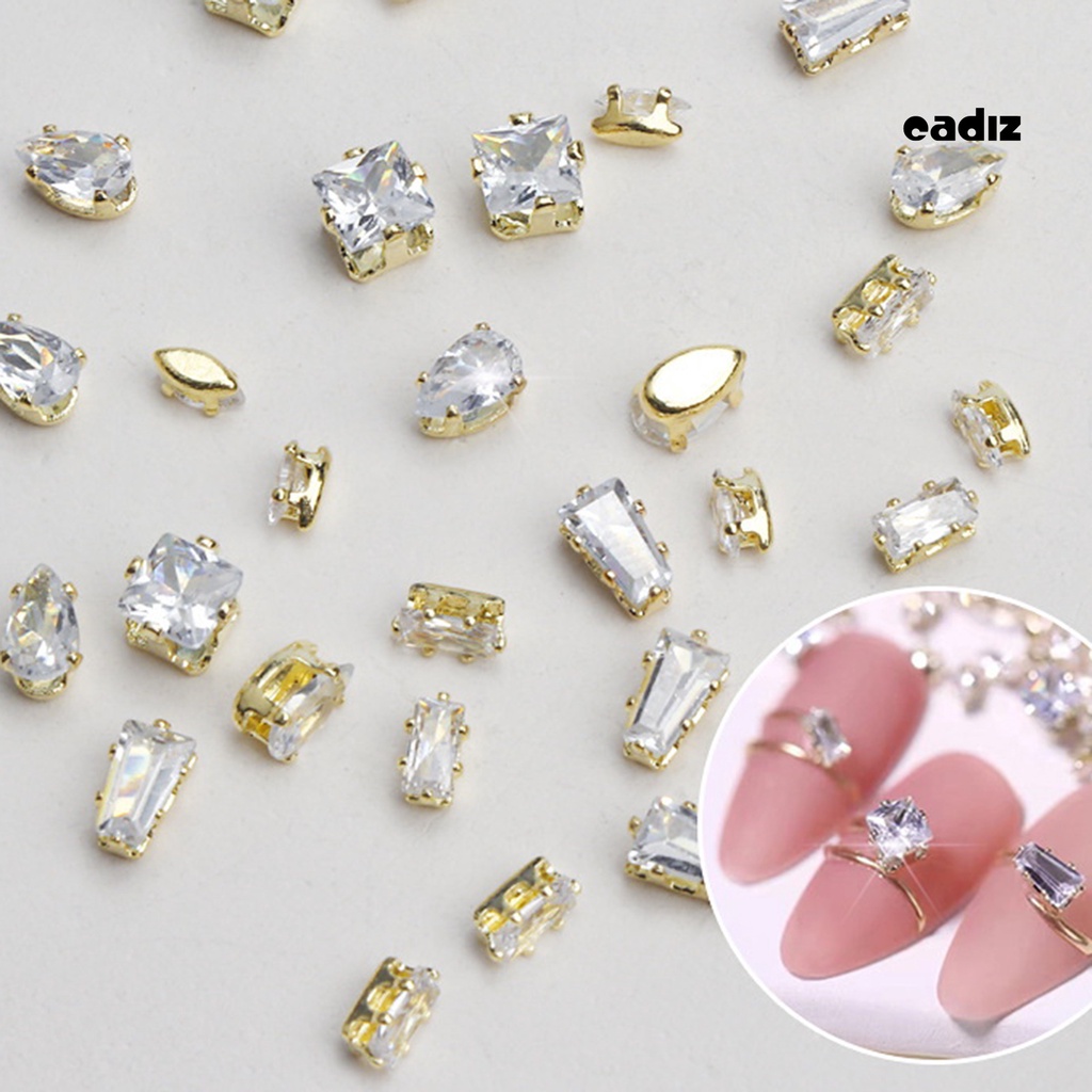 Set 10 Miếng Dán Móng Vuốt Đính Đá Zircon Chống Trầy Chống Rơi Dễ Dán
