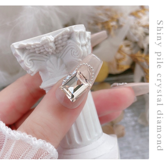 Chất Lượng Cao Trang Trí Móng Tay Đầu Nhọn Pha Lê Lụa Lấp Lánh / Hoa Đào Sâm Panh Hình Vuông / Trái Tim Đính Kim Cương Giả