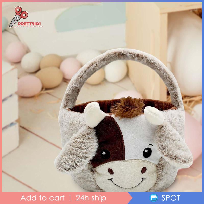 [Prettyia1] Túi Đựng Quà Sinh Nhật Hình Bò Sữa Bằng Vải Lông Có Thể Tái Sử Dụng Cho