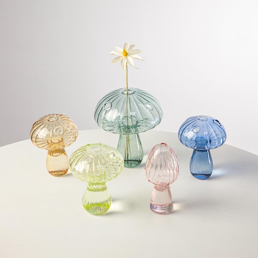 Bình Hoa Trong Suốt Hình Nấm Phong Cách Bắc Âu 2023 Dùng Để Trang Trí Nhà