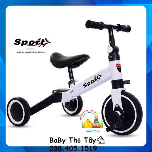 Xe chòi chân cho bé 1 2 3 -6 tuổi tập đi 3 bánh thăng bằng có bàn đạp SPORT có video hướng dẫn lắp ráp