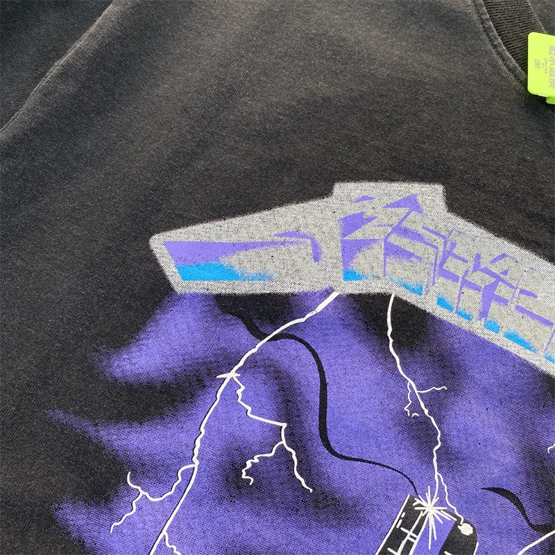 Me-tal-li &amp; - Áo Thun Tay Ngắn Thời Trang Đường Phố Cao Cấp Giới Hạn Giặt Nước to do old Cho Nam Và Nữ Cùng Phong Cách Fjgjfgdydfh