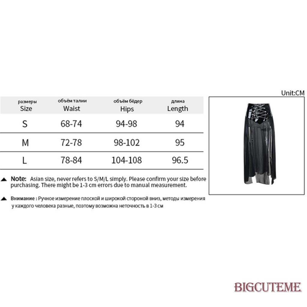 [] - Chân Váy Lưới Dáng Dài Phối Dây Xích Đan Chéo Màu Đen Phong Cách Gothic Thời Trang Mùa Hè Dành Cho Bạn Nữ Mặc Khi Nhảy Múa Sân Khấu