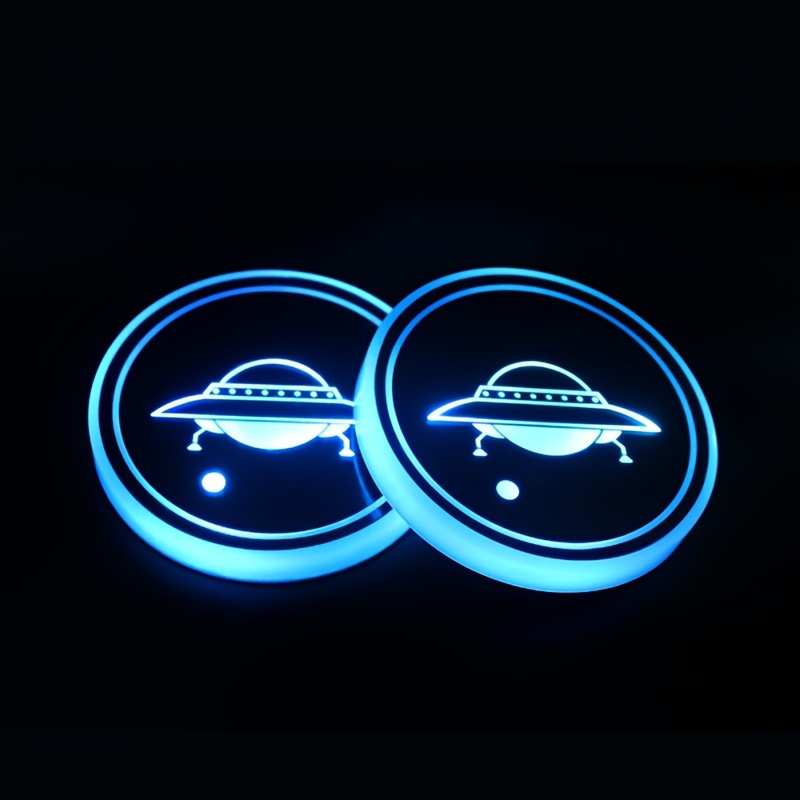 Bộ 2 Giá Đỡ Cốc Có Đèn LED 7 Màu Chống Nước Dùng Trang Trí Nội Thất Xe Hơi
