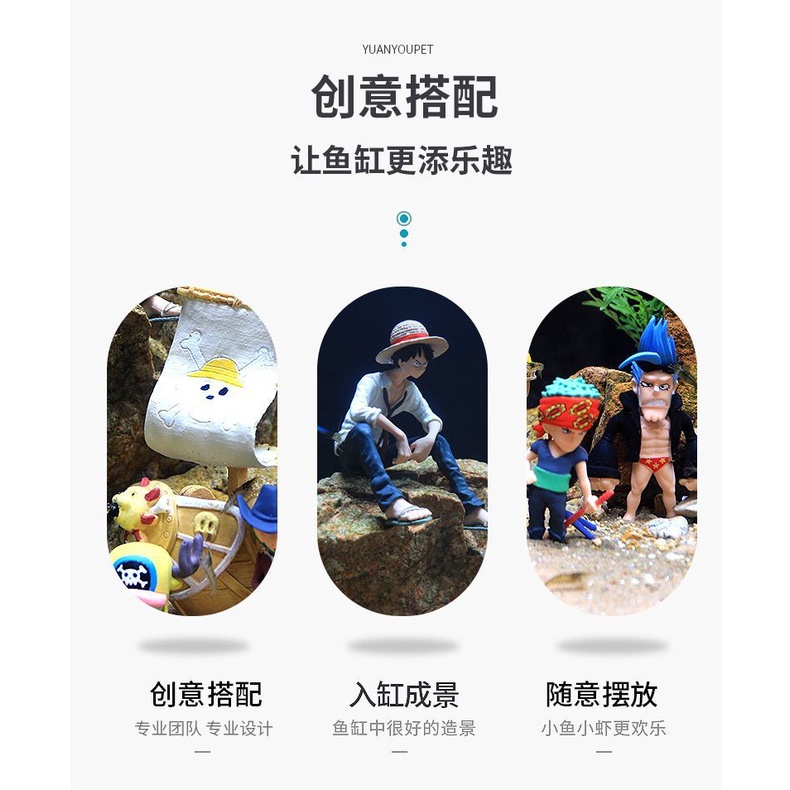 Tàu Cướp Biển Trong Phim Hoạt Hình one piece Trang Trí Bể Cá