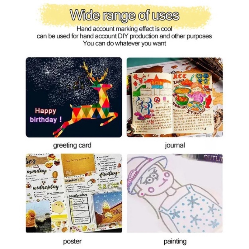 Set 6 Bút Đánh Dấu Nhiều Màu Sắc Nhanh Khô Thiết Kế Vỏ Hình Bông Hoa Xinh Xắn