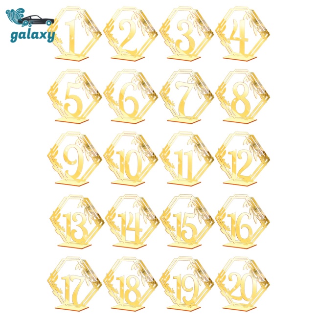 Galaxy Bộ Thẻ Số Để Bàn Hình Lục Giác Bằng Acrylic Trong Suốt