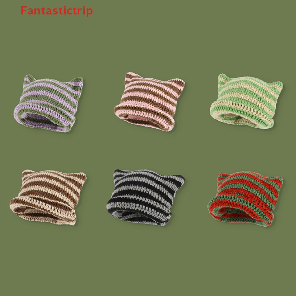 Mũ Len Beanie Họa Tiết Sừng Quỷ Dễ Thương Thời Trang Thu Đông 2023