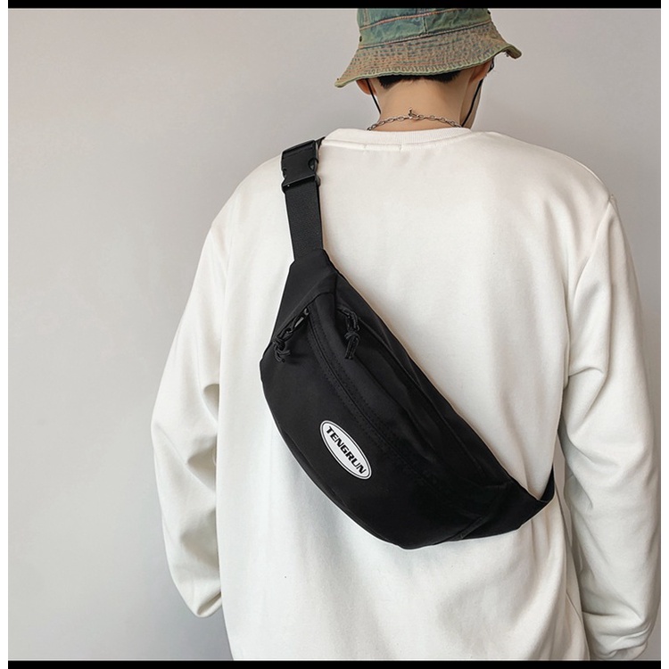 Túi Đeo Chéo Ngực Vải Canvas Phong Cách Thể Thao Thời Trang Cá Tính Cho Nữ