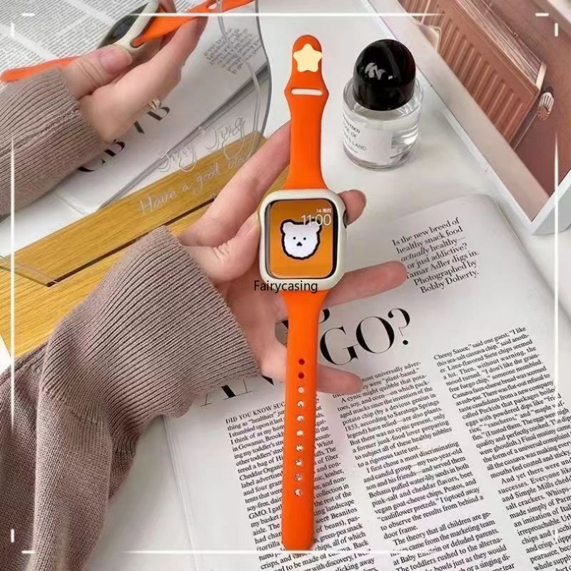 Dây Đeo Đồng Hồ Bằng Silicone Siêu Mỏng 49mm 44mm 40mm 45mm 41mm 42mm 38mm Cho iwatch Series 7 8 Se 3 4 5 6 2 1