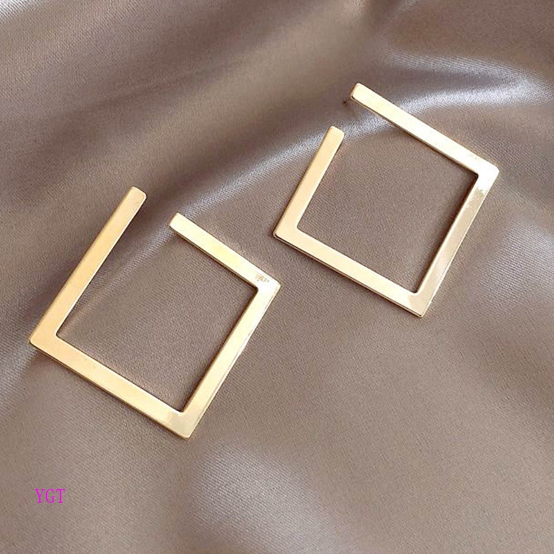 Ygt Bông Tai Hình Vuông Phong Cách Retro Tối Giản Thời Trang Cho Nữ