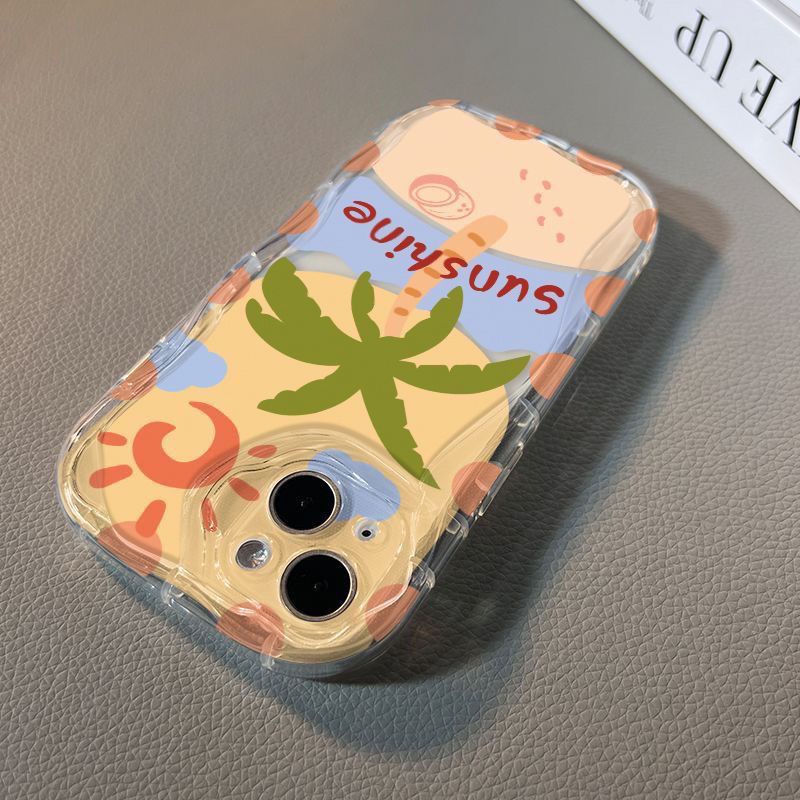 ✅Ốp Điện Thoại Trong Suốt In Hình Cây Dừa Cho Iphone 14pro13 / 8 7 / max xr / Xsmaxpro12 ZV24