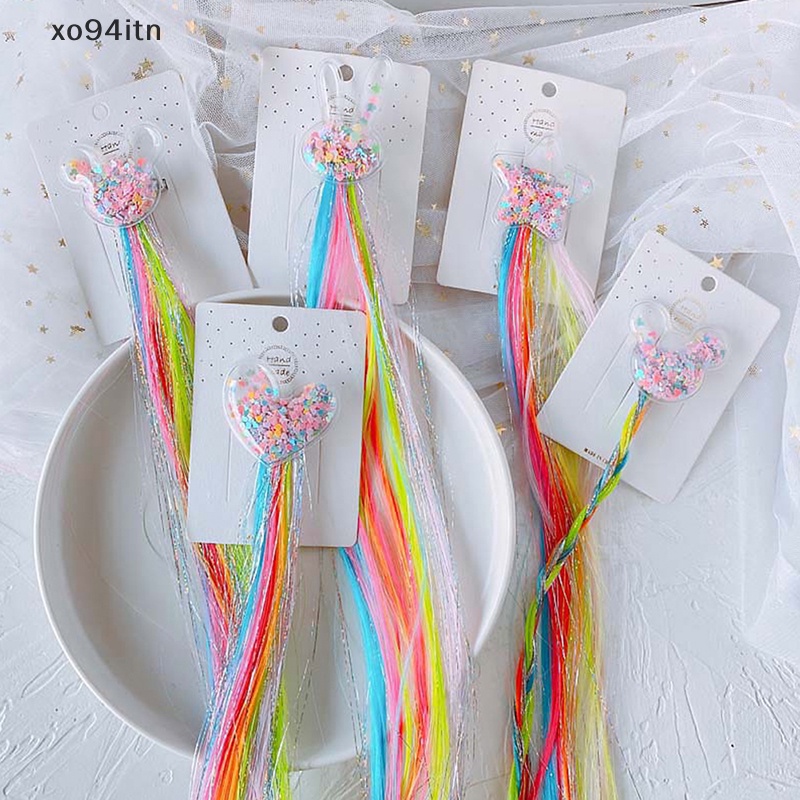 1 Kẹp Tóc Giả Hình Kỳ Lân / Mèo / Thỏ Dễ Thương