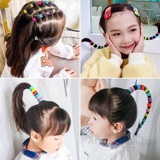 Set 50 dây cột tóc co giãn nhiều màu cho bé gái