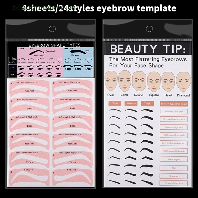 Bộ 24 Cặp Khuôn Hỗ Trợ Định Hình Lông Mày Tiện Dụng