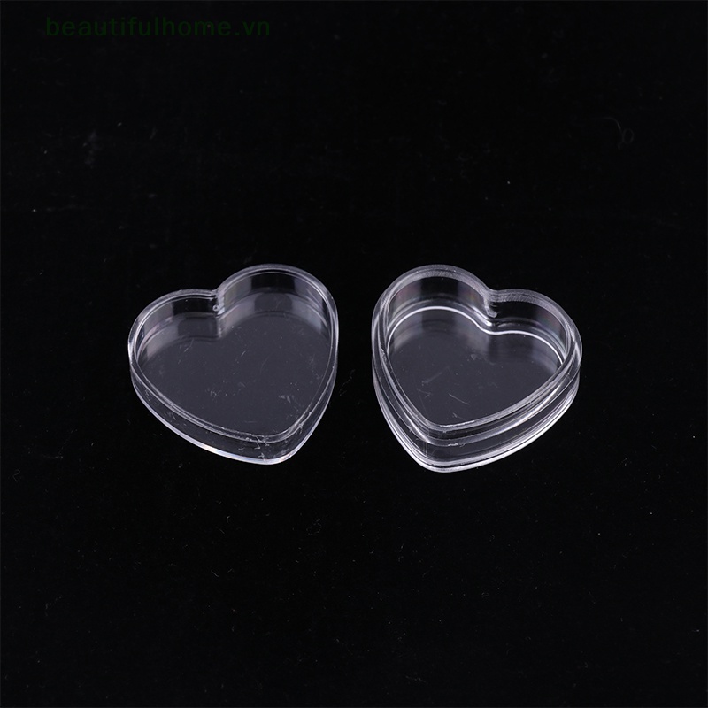 Set 10 Hũ Nhựa Rỗng Trong Suốt Đựng Kem Mini Hình Trái Tim
