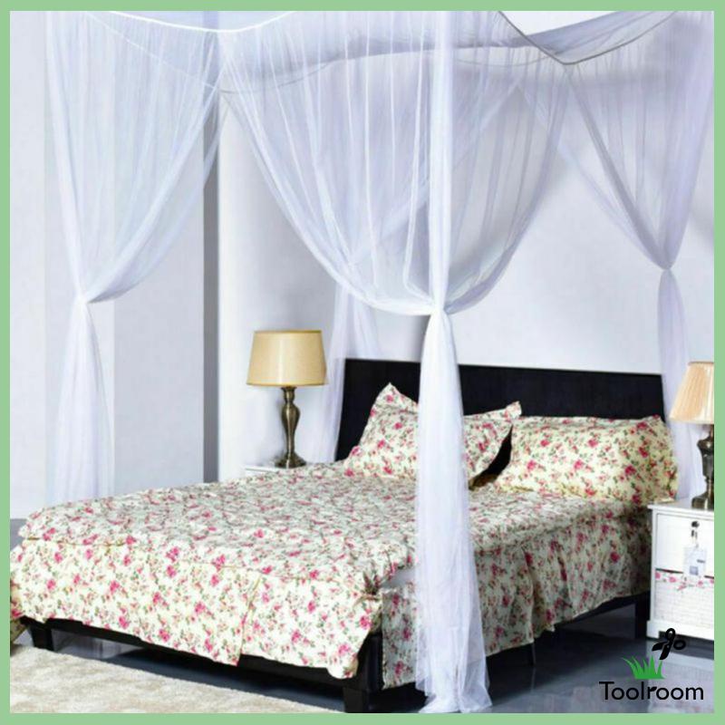 Rèm Lưới 4 Bưu Điện Màu Trắng Trang Trí Phòng Ngủ Cho Bé Gái