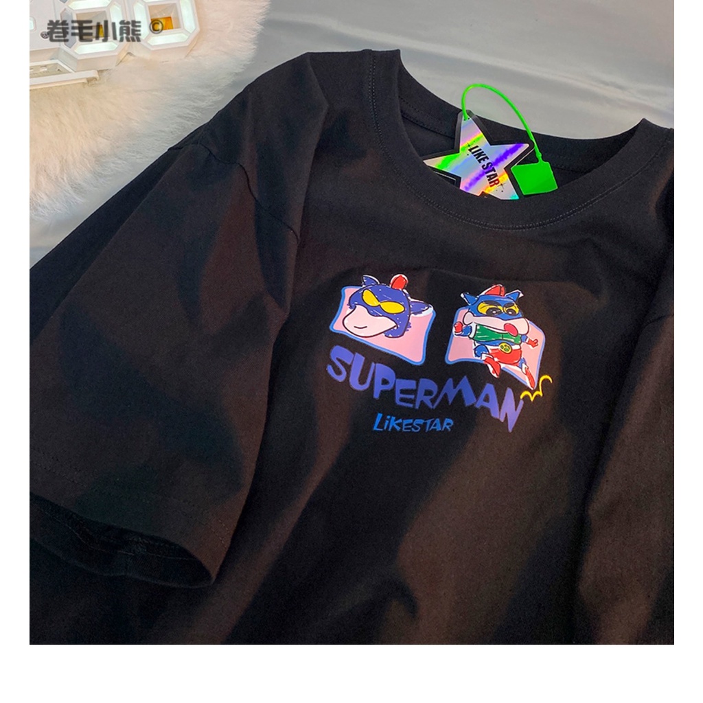 Áo Thun Tay Ngắn Dáng Rộng In Hoạt Hình Shin-chan Phong Cách Nhật Bản Xinh Xắn Cho Nữ