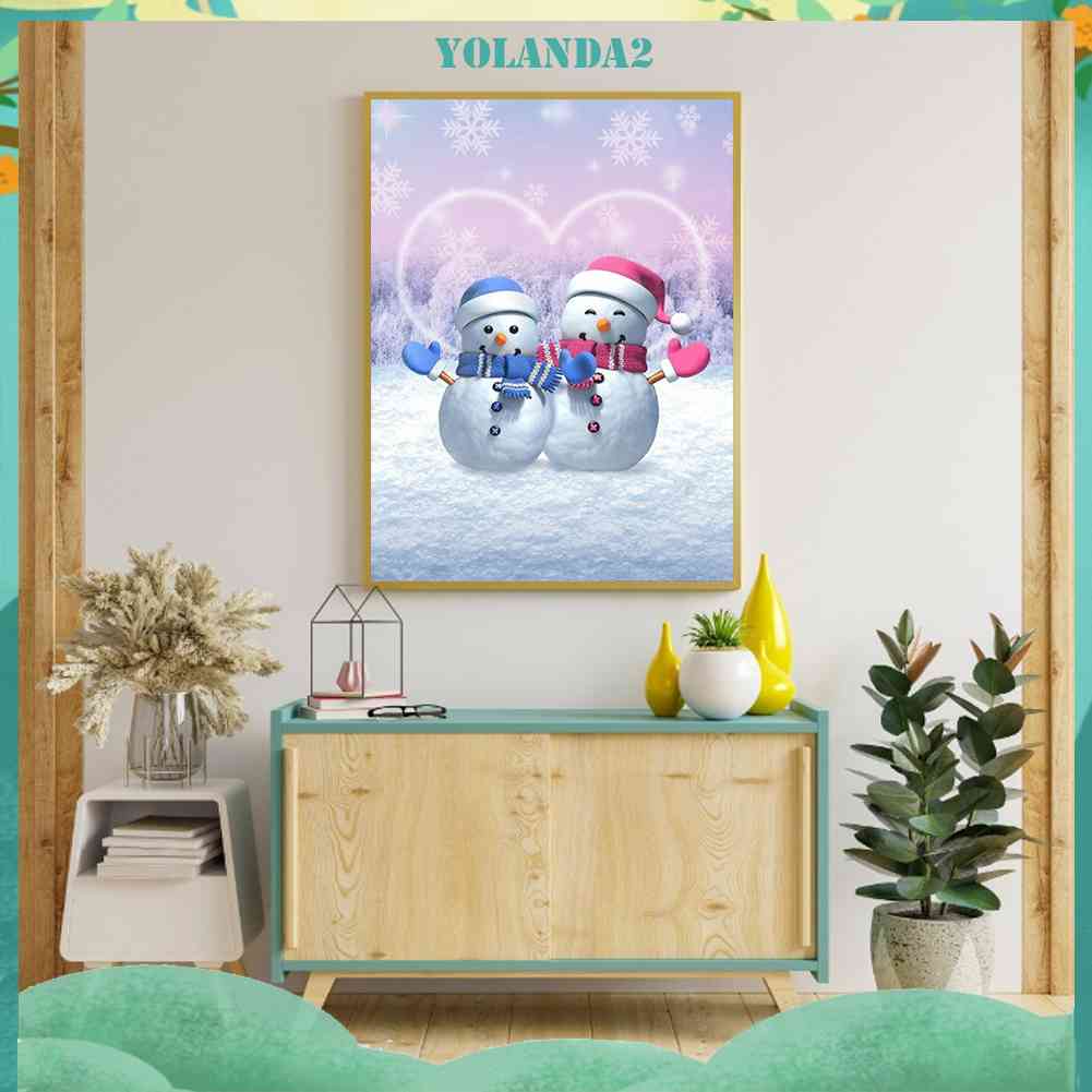 Tranh Đính Đá Kim Cương Toàn Bộ 5D DIY Hình Người Tuyết