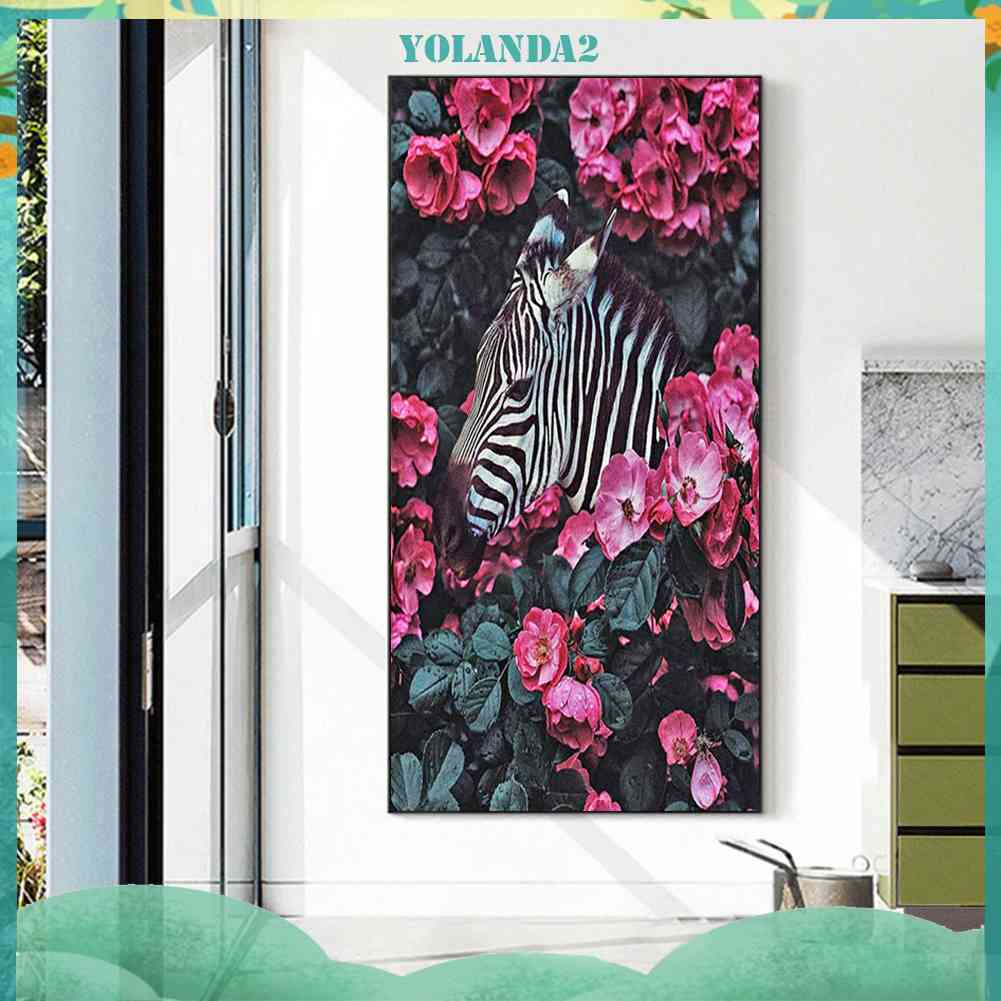 Tranh Đính Đá Kim Cương Toàn Bộ 5D DIY Hình Vẽ Ngựa Vằn