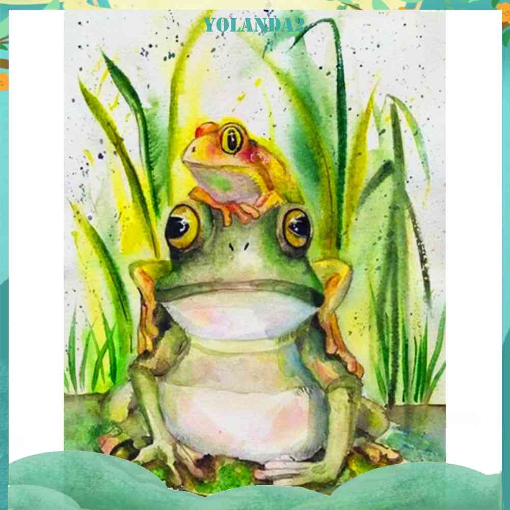 Bộ Tranh Đính Đá 5D Họa Tiết Chú Ếch Độc Đáo DIY Dùng Trang Trí Nhà Cửa