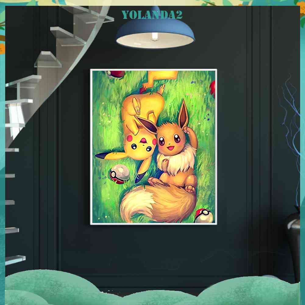 Bộ Tranh Đính Đá Tròn Toàn Diện Họa Tiết mon Độc Đáo DIY Dùng Trang Trí Nhà Cửa